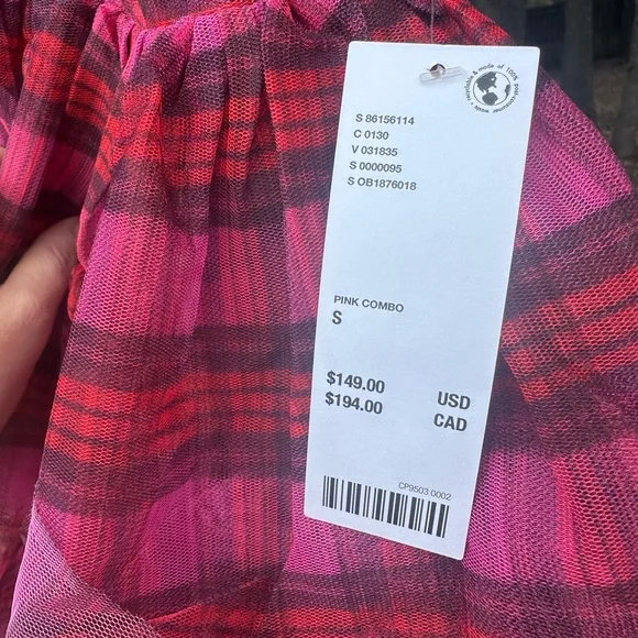 Kimchi Blue/ UO Red & Pink Plaid Tiered Dress - Picture 6 of 6